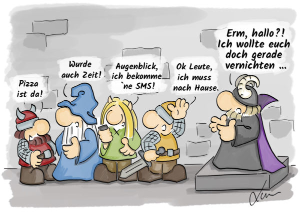 Kleine Helden Cartoon - Typische Rollenspielrunde