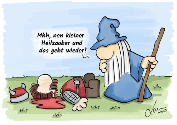 Kleine Helden Cartoon - Heilzauber