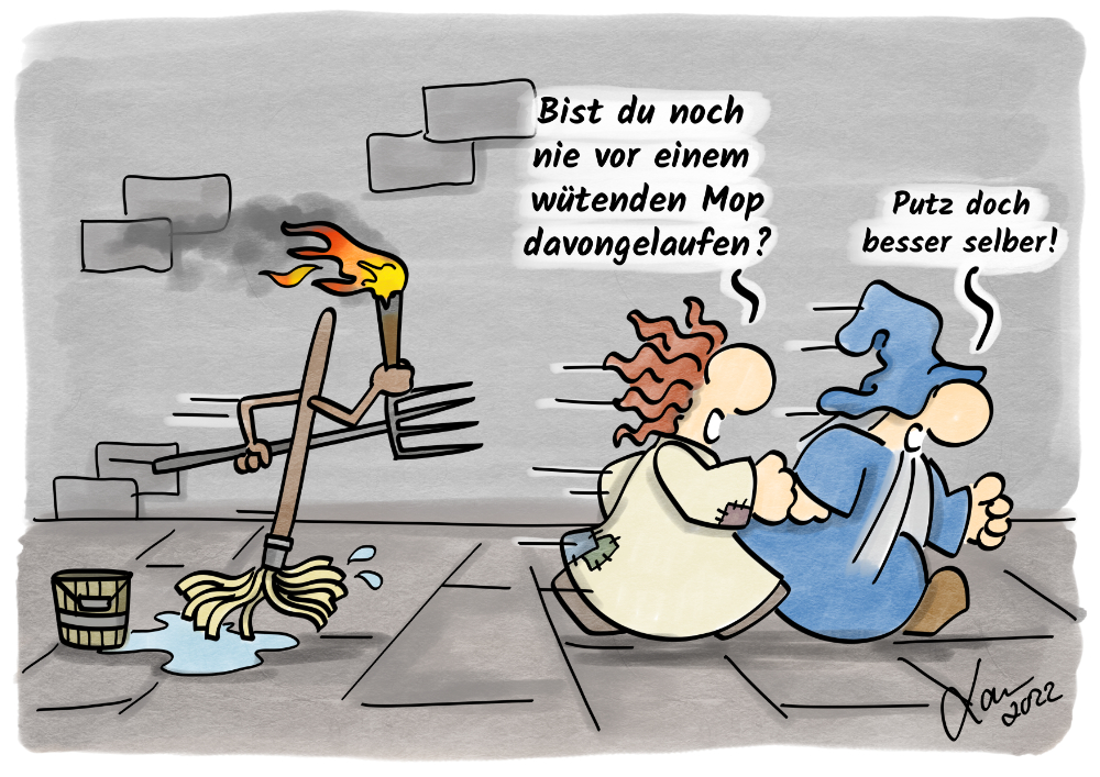 Cartoon-Frühjahrsputz