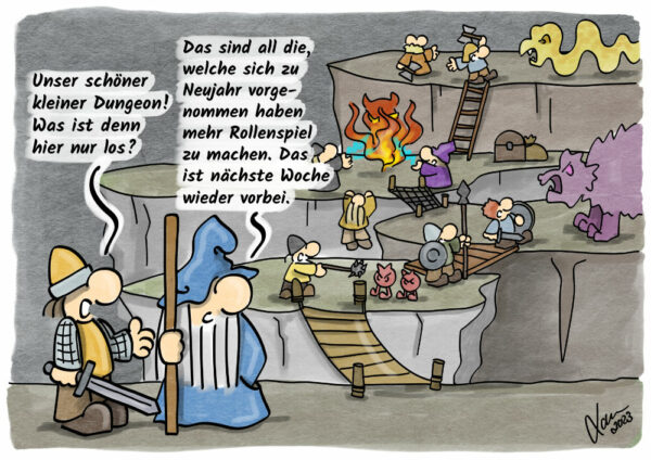 Cartoon-Neujahrsvorsätze