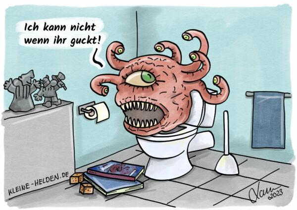 Cartoon: Beholder auf dem Klo