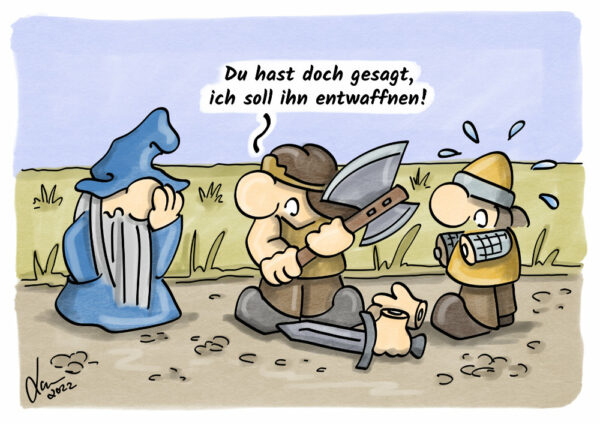 Cartoon - Entwaffnen