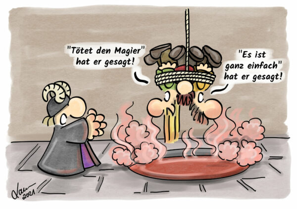 Cartoon Schwarzmagier