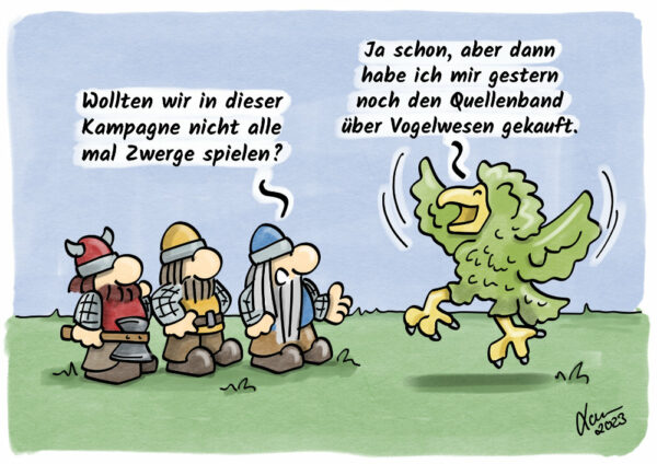 Cartoon-Vogelwesen