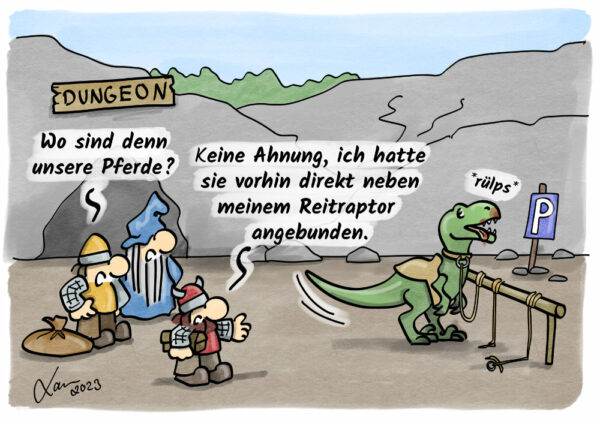 Cartoon - Exotische Reittiere