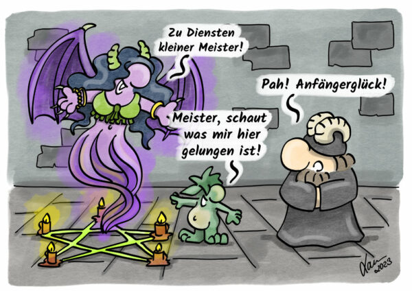 Cartoon-Anfängerglück