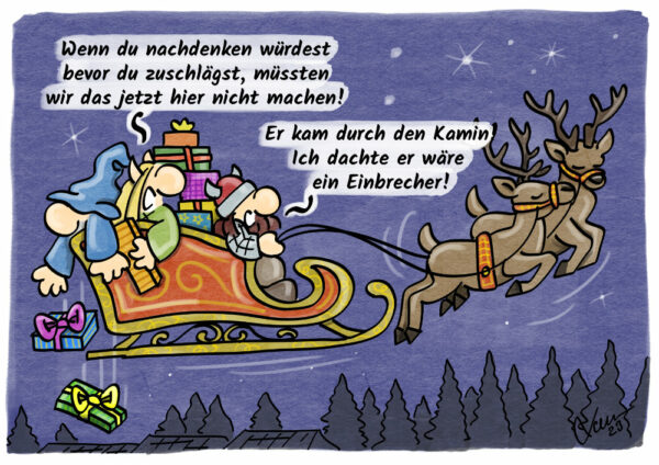 Kleine Helden Cartoon - Nachdenken