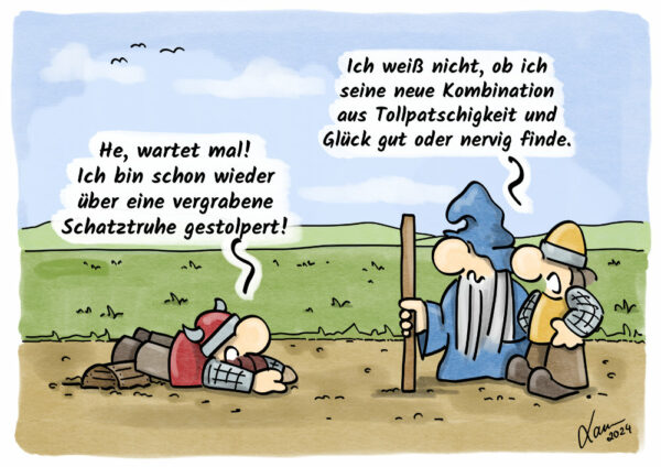 Kleine Helden Cartoon - Tollpatschigkeit
