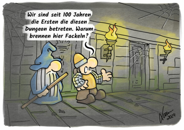 Kleine Helden Cartoon - Fackeln