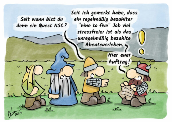 Kleine Helden Cartoon - Questgeber