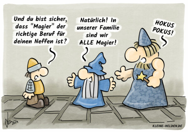 Kleine Helden Cartoon - Familientradition