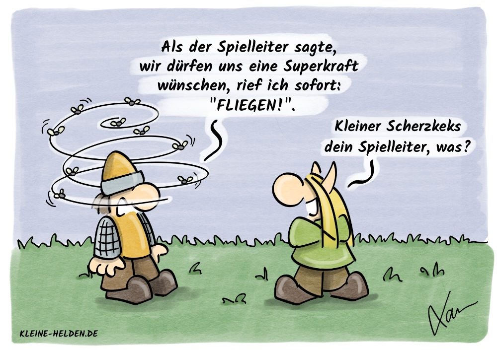 Kleine Helden Cartoon - Ärgern