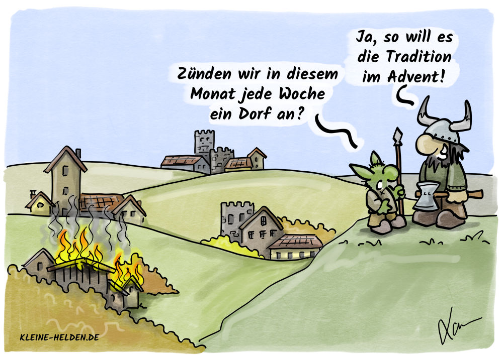 Kleine Helden Cartoon - Weihnachtstraditionen