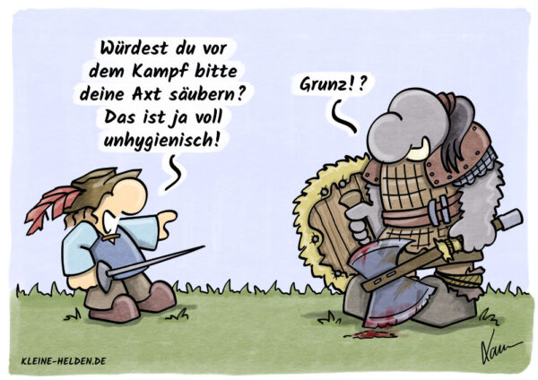 Kleine Helden Cartoon - Waffenpflege