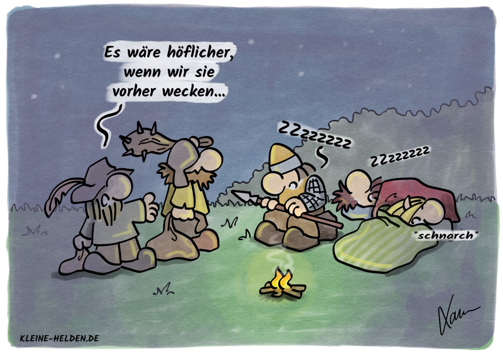 Kleine Helden Cartoon - Eingesclhafen