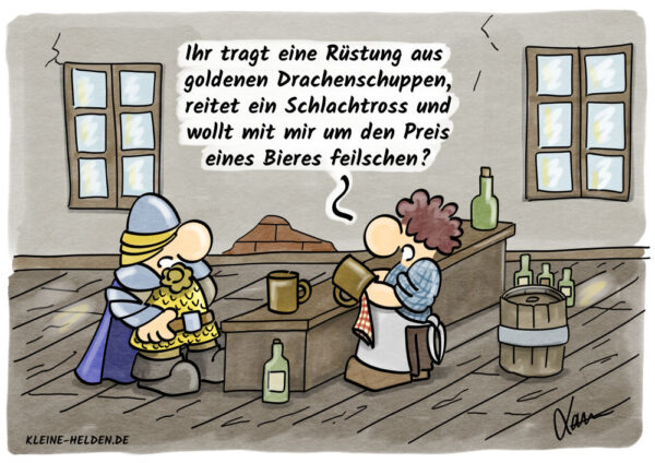 Kleine Helden Cartoon - Feilschen
