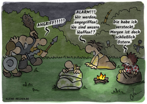 Kleine Helden Cartoon - Ostersuche