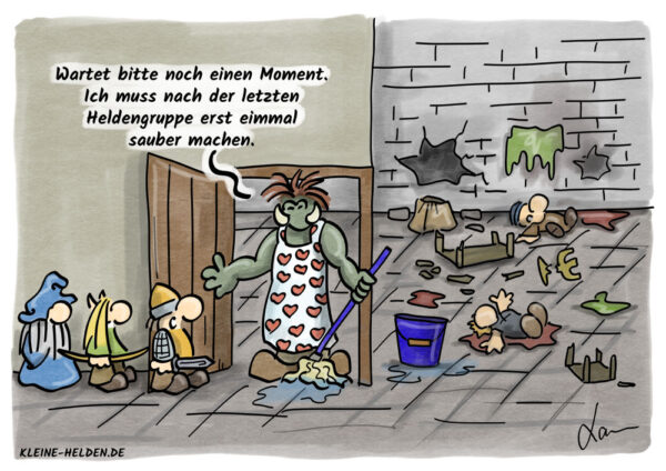 Kleine Helden Cartoon - Putzen