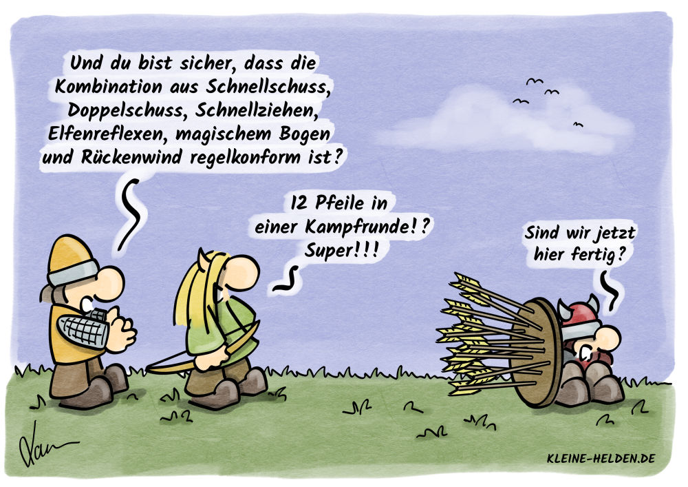 Kleine Helden Cartoon - Bogenschießen