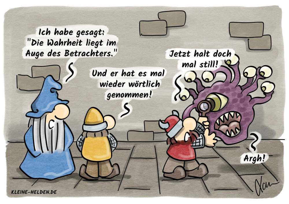 Kleine Helden Cartoon: Sprichwörter