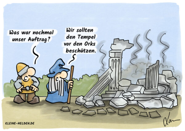 Kleine Helden Cartoon - Versagen