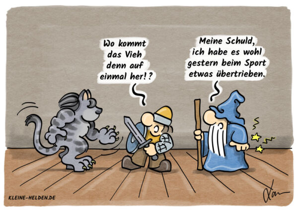 Kleine Helden Cartoon - Muskelkater