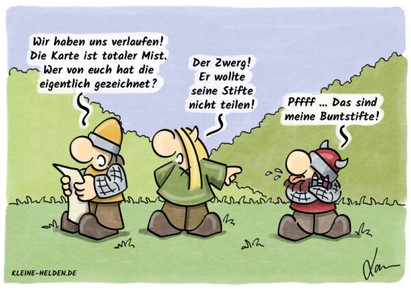 Kleine Helden Cartoon 322 - Teamarbeit