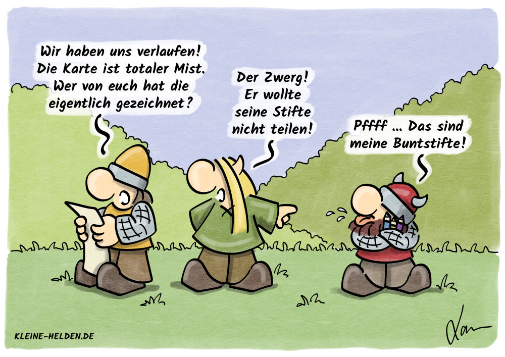 Kleine Helden Cartoon 322 - Teamarbeit