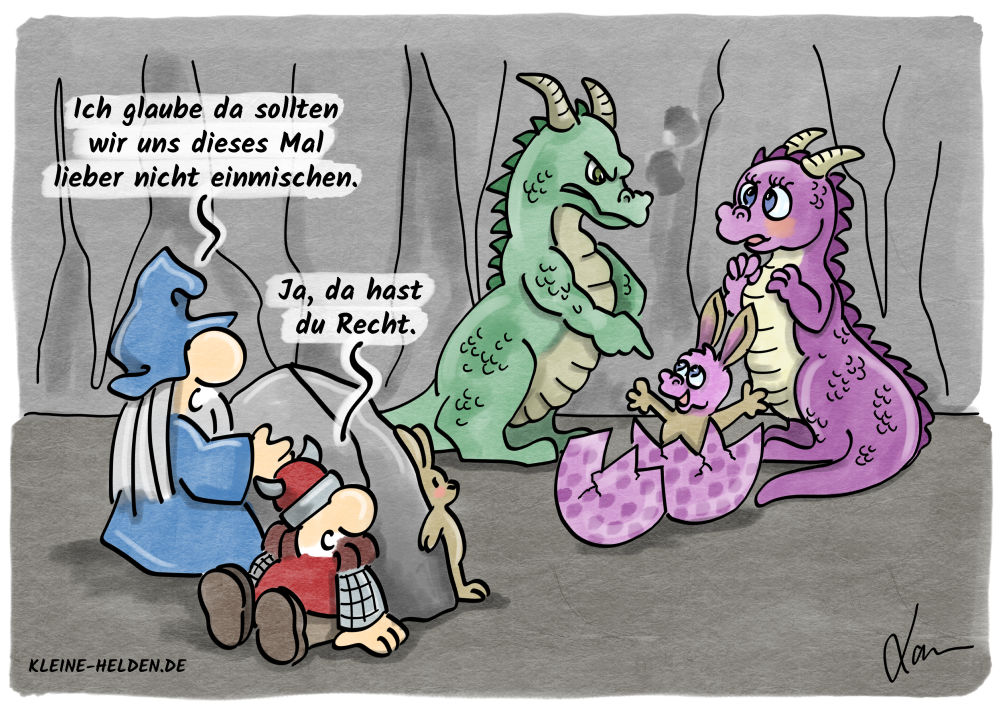 Kleine Helden Cartoon - 332 - Zurückhaltung