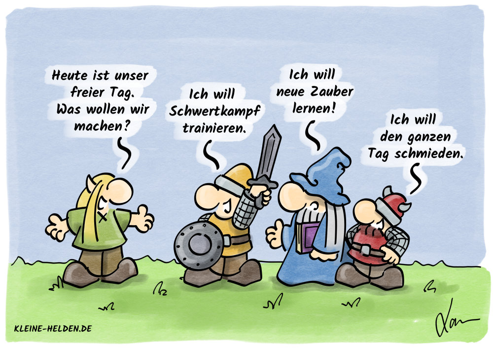 Kleine Helden Cartoon - 343 - Freizeit