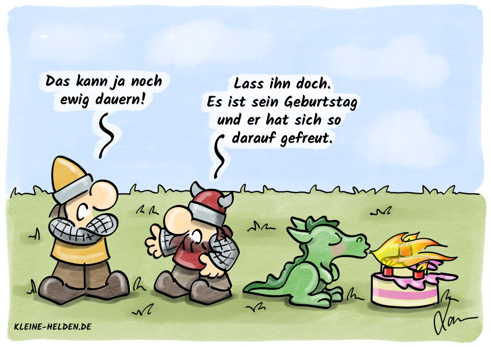 Kleine Helden Cartoon - 345 - Geburtstag