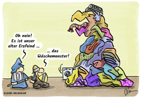 Kleine Helden Cartoon - 347 - Wäschemonster