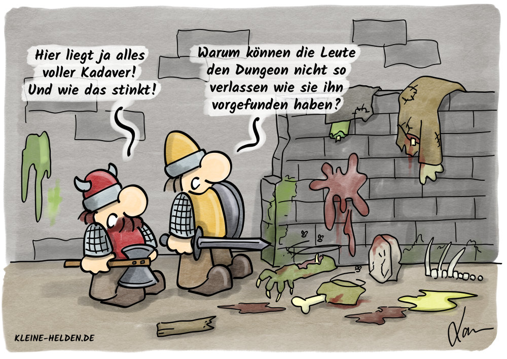 Kleine Helden Cartoon - 353 - dreckige Dungeons