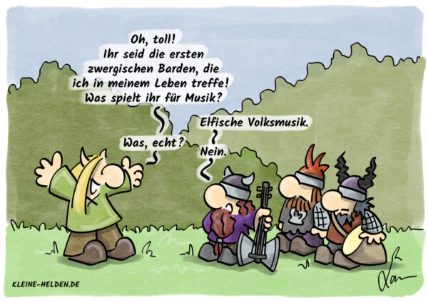 Kleine Helden Cartoon - 355 - Zwergenbarden
