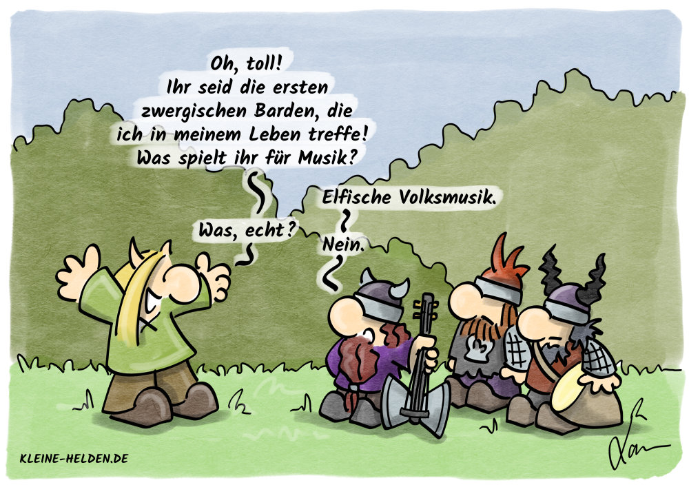 Kleine Helden Cartoon - 355 - Zwergenbarden